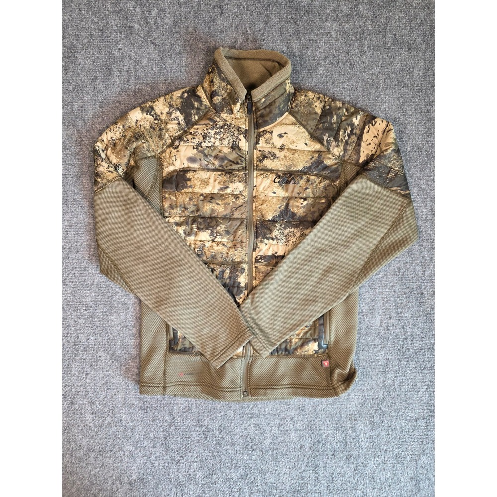 Cabelas Hybrid Jacket Mens M Green Camo Primaloft Polartec Insulated Hunting